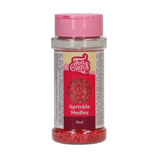 Ukrasne perle Sprinkle Medley Red - Funcakes