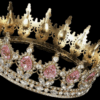 Luksuzna kruna s ružičastim kamenjem