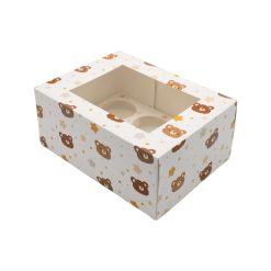 Pakiranje s bijelim prozorom za kolače/muffine s ružičastim srcima - 6 velikih (Kopija) (Kopija) (Kopija)